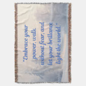  Motivational Quote Blanket "Brilliance & Courage" スローブランケット (正面縦)