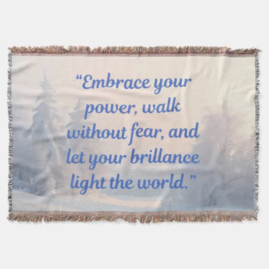  Motivational Quote Blanket "Brilliance & Courage" スローブランケット (正面)
