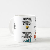 Motivational Quote Coffee Mug – Inspire, Hustle &  コーヒーマグカップ (正面左)