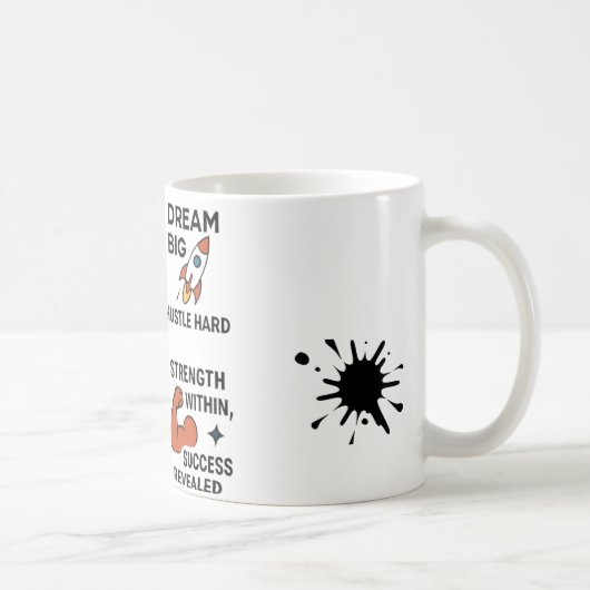 Motivational Quote Coffee Mug – Inspire, Hustle &  コーヒーマグカップ (右)