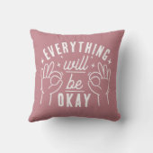 Motivational Quote Everything Will Be Okay クッション (裏面)