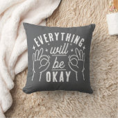 Motivational Quote Everything Will Be Okay クッション (ブランケット)