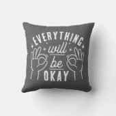 Motivational Quote Everything Will Be Okay クッション (裏面)