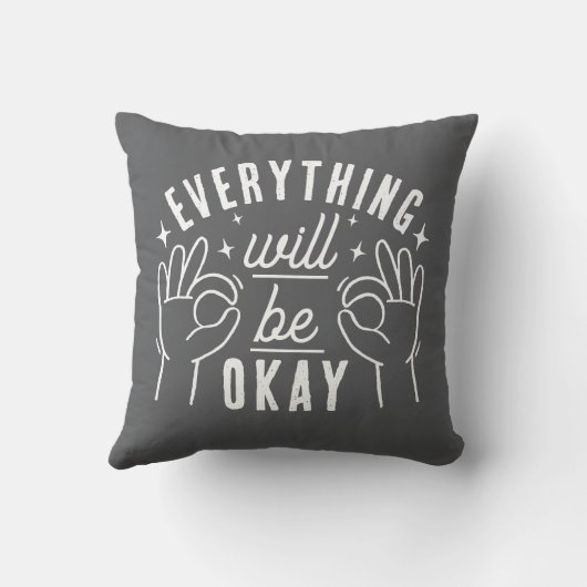 Motivational Quote Everything Will Be Okay クッション (裏面)