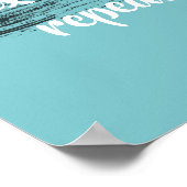 motivational quote inhale exhale teal and black  ポスター (角)