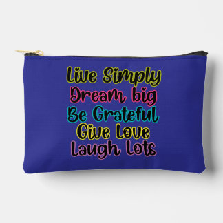 Motivational Quote Live Simply Dream Give Love アクセサリーポーチ