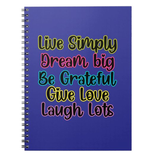 Motivational Quote Live Simply Dream Give Love ノートブック (正面)