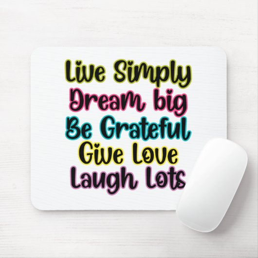 Motivational Quote Live Simply Dream Give Love マウスパッド (マウス)