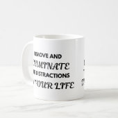 Motivational Quote Mug - Remove and Eliminate... コーヒーマグカップ (正面左)