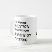 Motivational Quote Mug - The Pain of Inaction... コーヒーマグカップ (正面左)