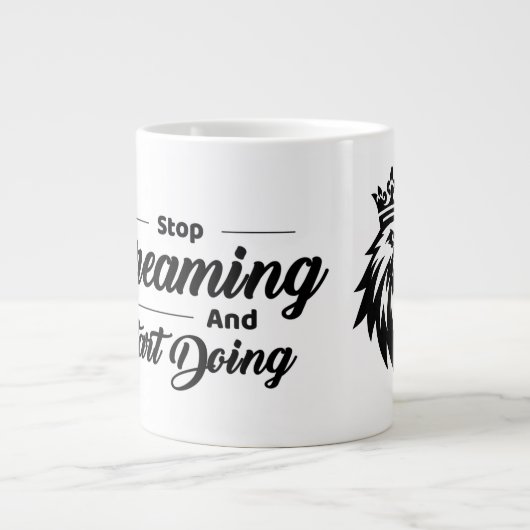  Motivational Quote Mug with Eagle ジャンボコーヒーマグカップ (正面)