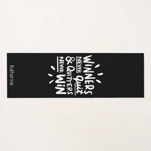 Motivational Quote personalized name Workout Black ヨガマット (裏面(横))
