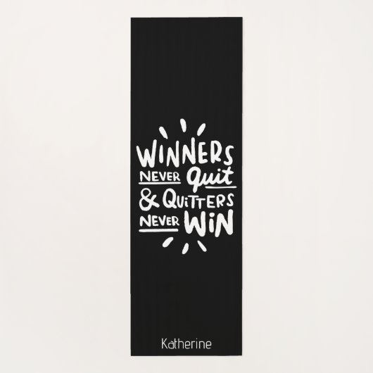 Motivational Quote personalized name Workout Black ヨガマット (裏面)