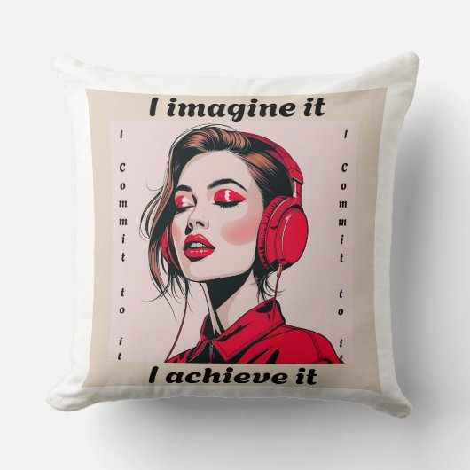 Motivational Quote Pillow クッション (正面)