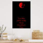 Motivational Quote Red Black Basketball Poster ポスター (キッチン)