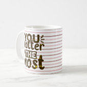 Motivational Quote Stripe Design Mug コーヒーマグカップ (正面左)