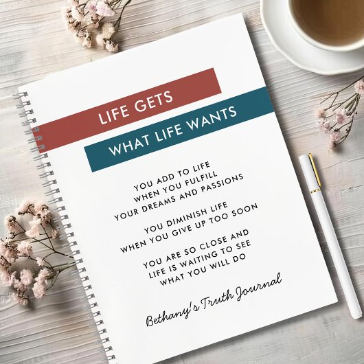 Motivational Quote Terracotta Teal Truth Journal ノートブック