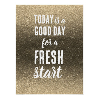 Motivational Quote Today is a Good Day Fresh Start ポスター