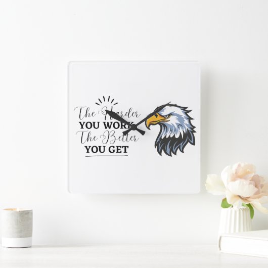 Motivational Quote Wall Clock  スクエア壁時計 (ホーム)