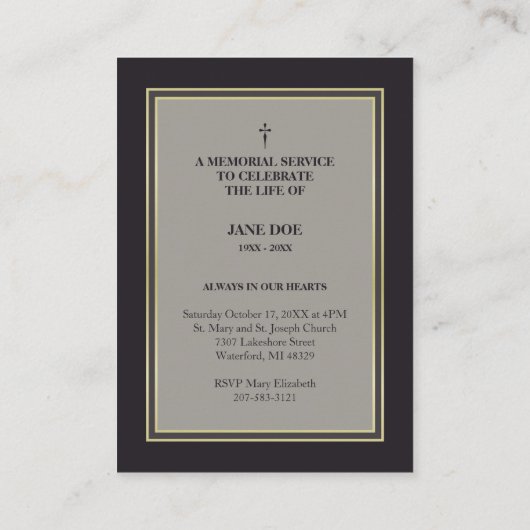 Motivational Quote with Buttefly in Loving Memory 名刺 (裏面)