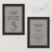 Motivational Quote with Buttefly in Loving Memory 名刺 (正面/裏面)