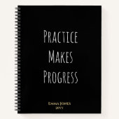 Motivational Quotes Practice Makes Progress Custom ノートブック (正面)