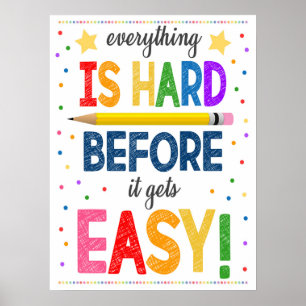 Motivational Rainbow Classroom Poster ポスター