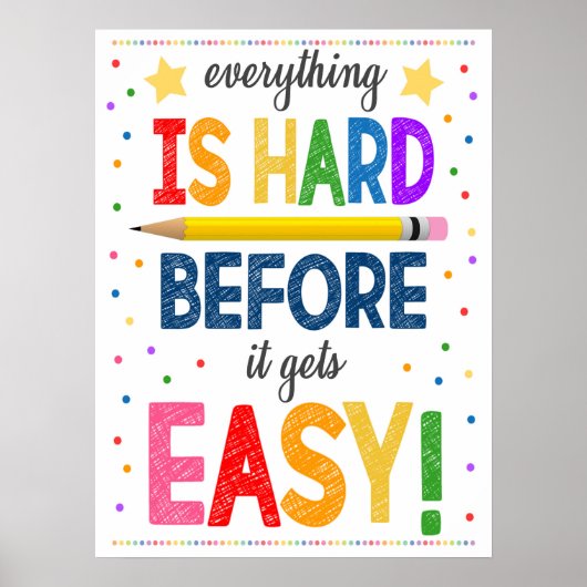 Motivational Rainbow Classroom Poster ポスター (正面)