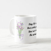 Motivational Retirement Quote Purple Wildflower コーヒーマグカップ (正面左)