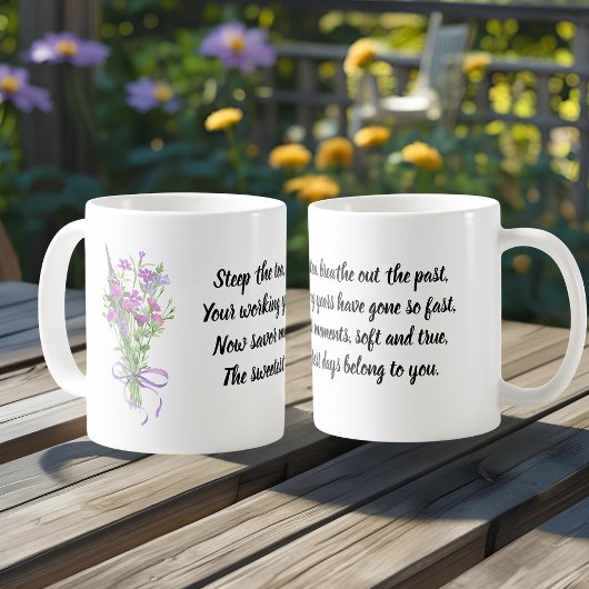Motivational Retirement Quote Purple Wildflower コーヒーマグカップ