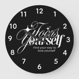 Motivational Self-Love Wall Clock  ラージ壁時計