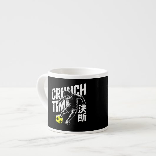 Motivational Soccer Cat Gift for Teammates & Coach エスプレッソカップ (正面左)