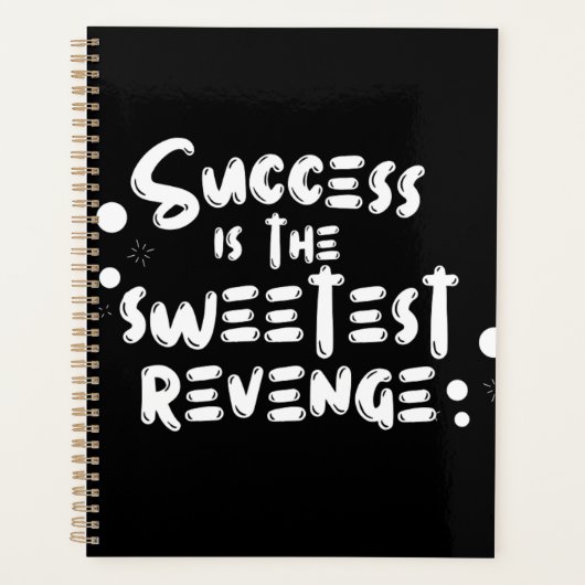 Motivational Spiral Notebook – Success Is the Swee プランナー手帳 (正面)