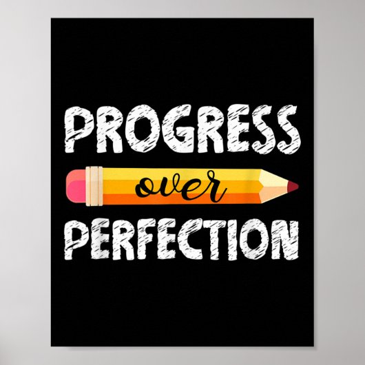 Motivational Student Progress Over Perfection Funn ポスター (正面)