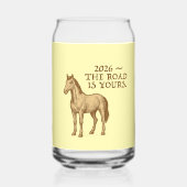 Motivational text and horse ガラス缶 (正面)