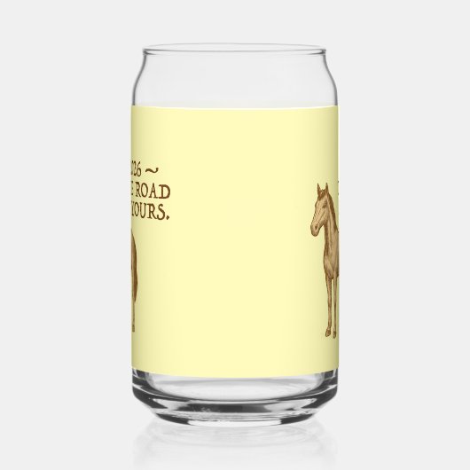 Motivational text and horse ガラス缶 (右)