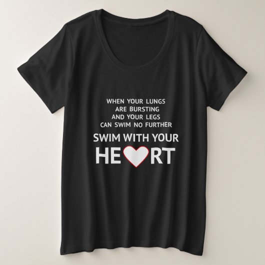 Motivational text swimmers プラスサイズTシャツ (デザイン正面)