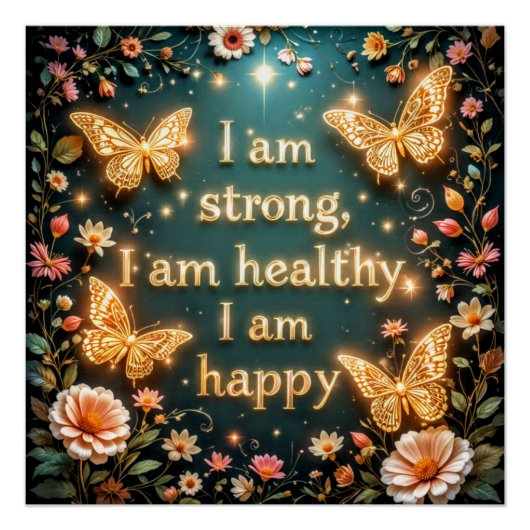 Motivational text with butterflies #1 ポスター (正面)