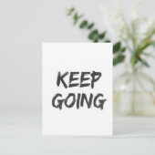 Motivational typography keep going paint stroke ポストカード (スタンド正面)
