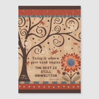 Motivational Unwritten Quote Floral Magnetic Card