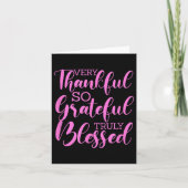 Motivational Very Thankful So Grateful Truly Bless カード (正面)