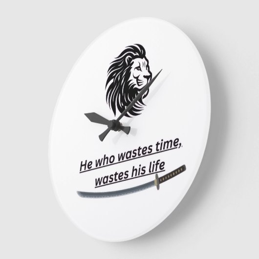 Motivational Wall Clock – Time Is Precious Quote  ラージ壁時計 (傾斜)