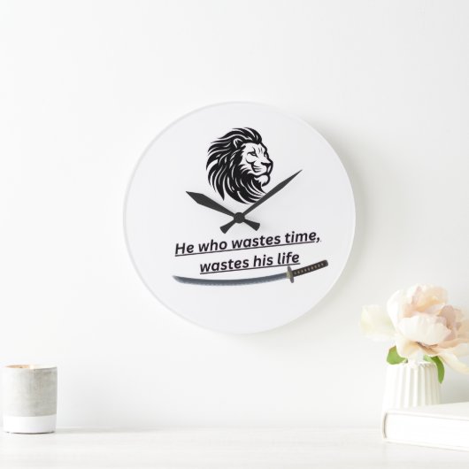 Motivational Wall Clock – Time Is Precious Quote  ラージ壁時計 (ホーム)