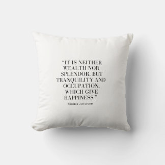 Motivational Wealth and Happiness Quote Pillow クッション