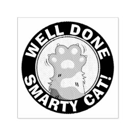 Motivational Well done Smarty Cat Cute Reward セルフインキングスタンプ