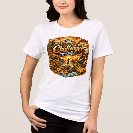 Motivational Women White Tshirt トライブレンドＴシャツ (正面)