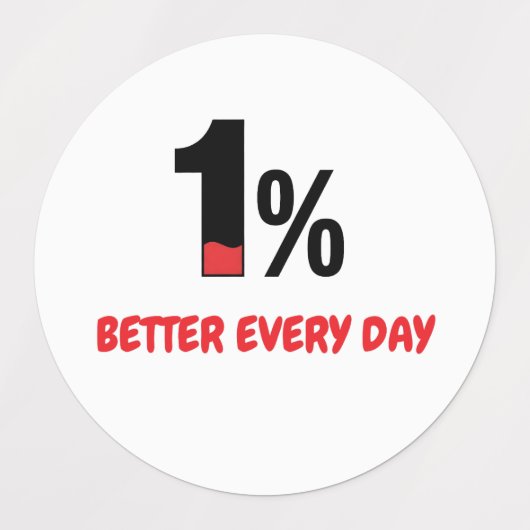 Motivational words -1% Better Every Day ラベル (デザイン2)
