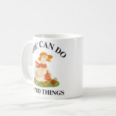 Motivational You Can Do Hard Things Goose Mug コーヒーマグカップ (正面左)