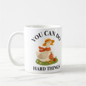 Motivational You Can Do Hard Things Goose Mug コーヒーマグカップ (左)
