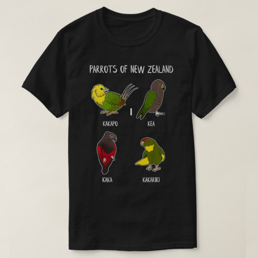 Motive for New Zealand Parrot Lover Kaka Kakariki  Tシャツ (デザイン正面)